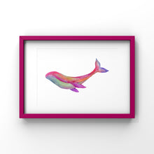 Load image into Gallery viewer, Watercolor Whale with White Background