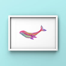 Load image into Gallery viewer, Watercolor Whale with White Background